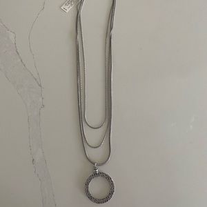 Lucky brand layered silver necklace
